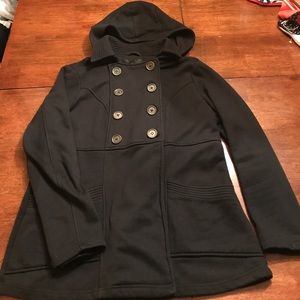 Black cotton peacoat