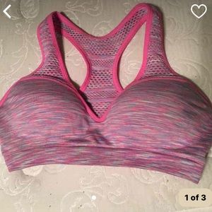 pink push up sports bra