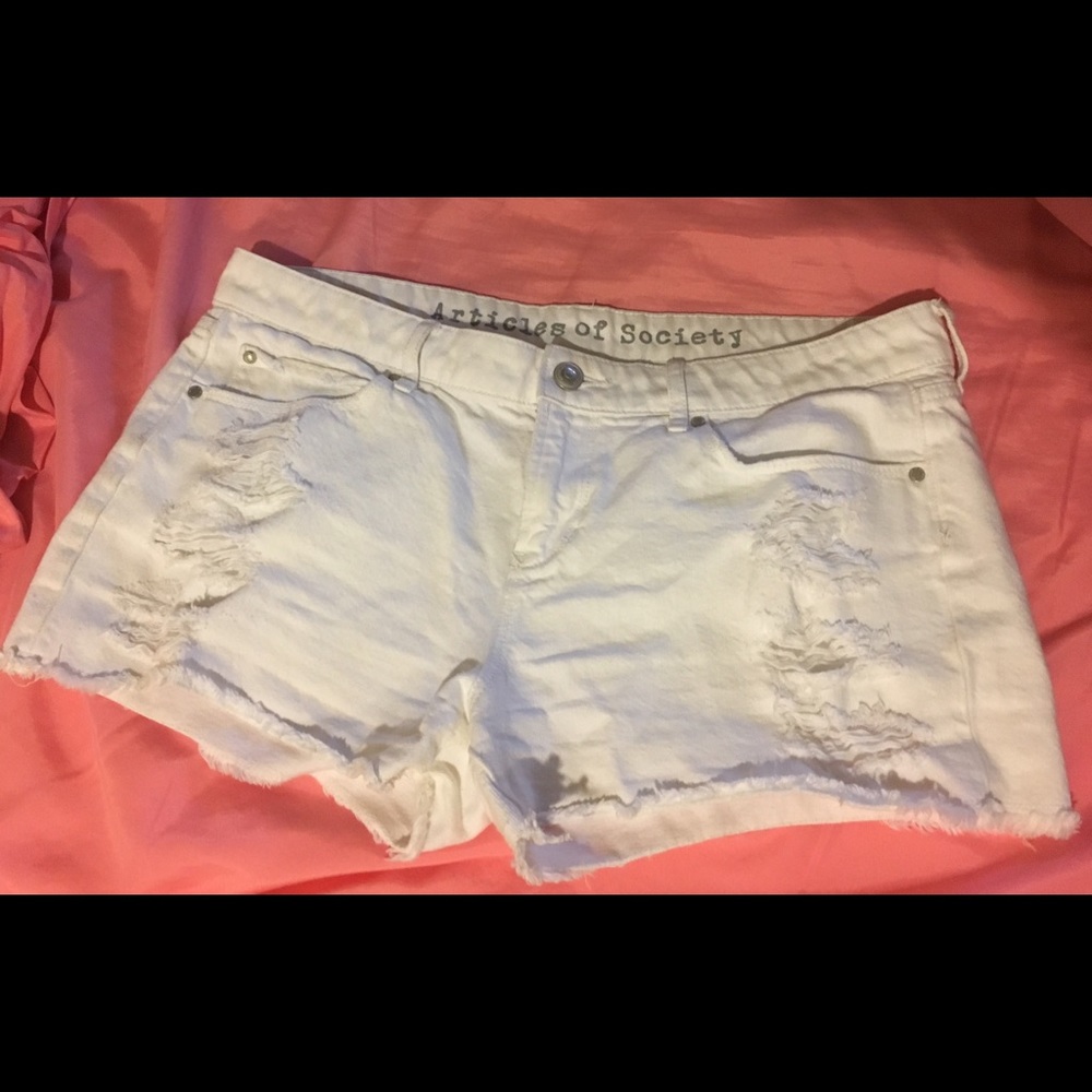 Articles of Society White Jean Shorts