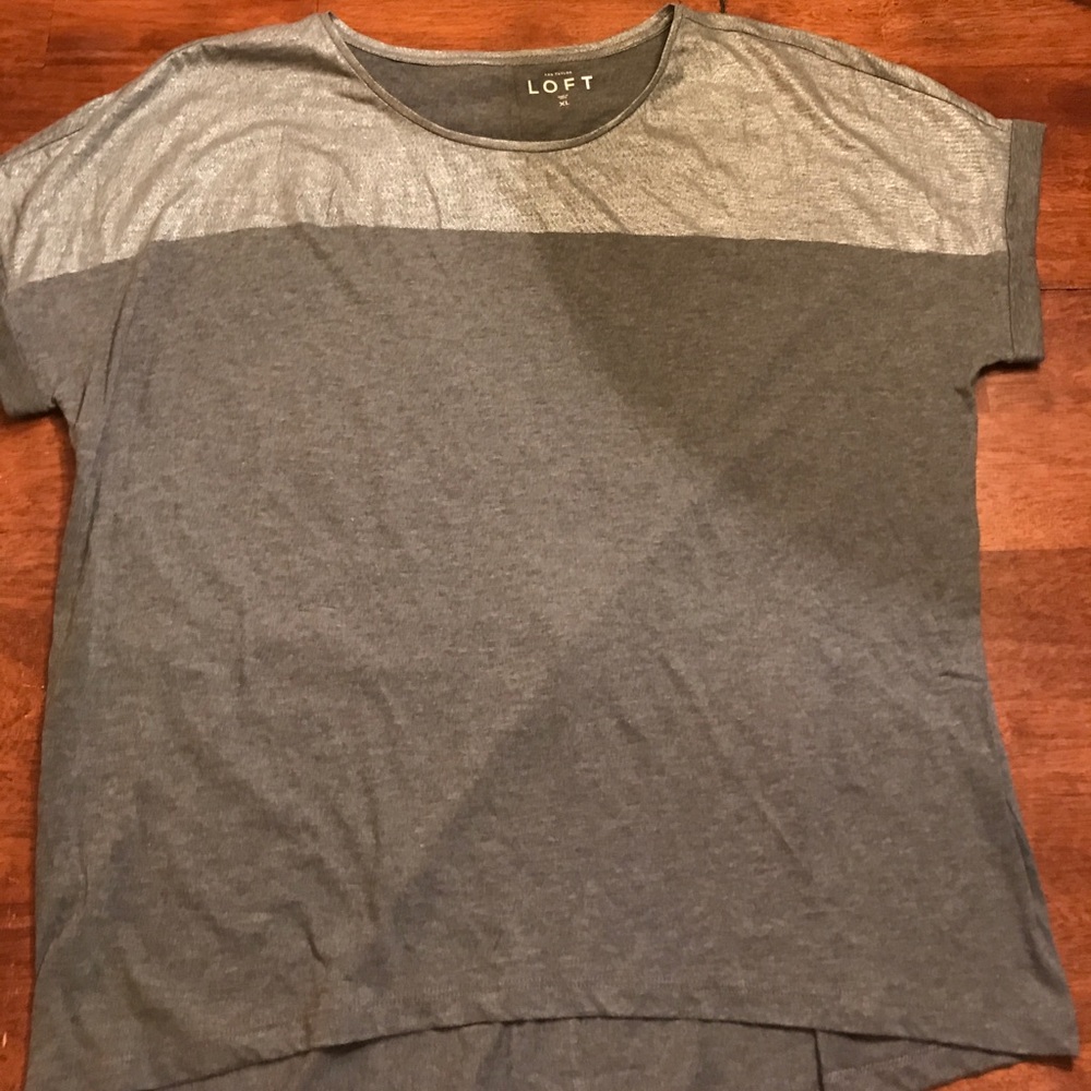 Gray and silver Ann Taylor Loft shirt
