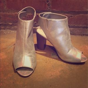 Silver Peep Toe Heels