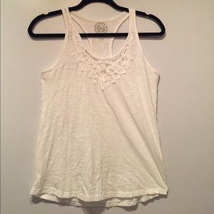 SO White Tank Top with Lace NWOT