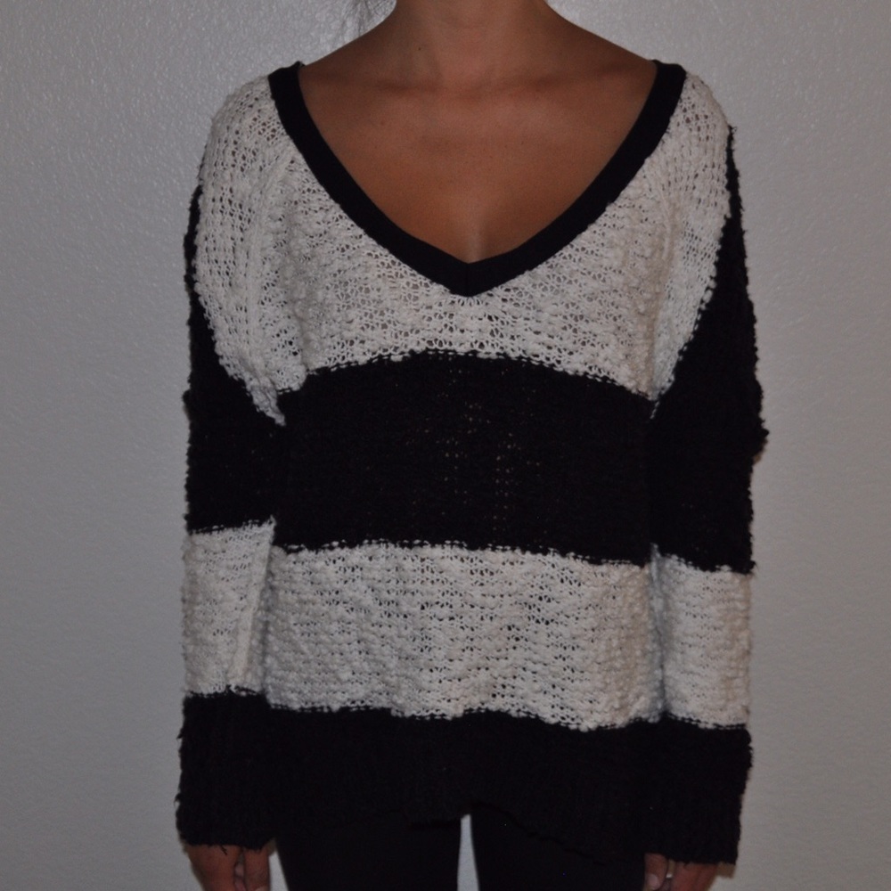 Black and White Knit Sweater