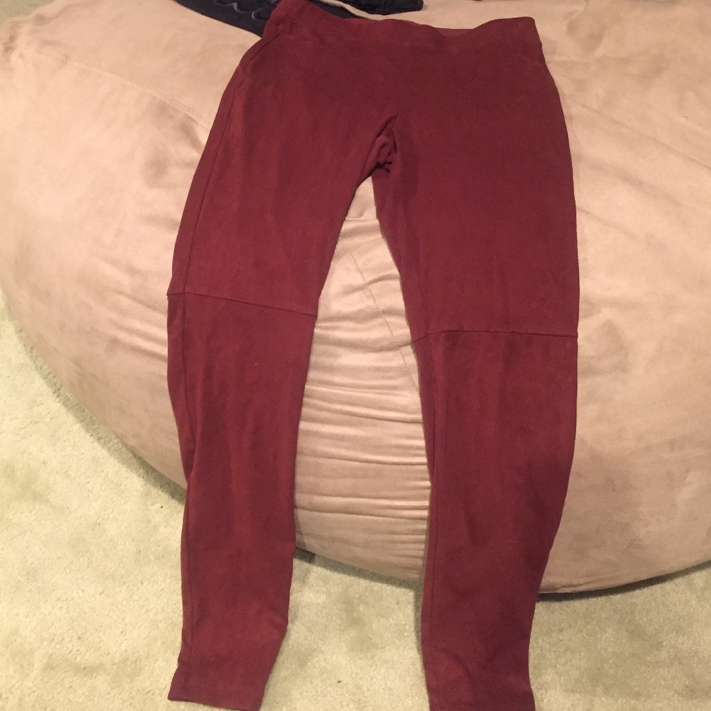 Burnt Orange Faux Suede Leggings