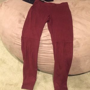 Burnt Orange Faux Suede Leggings