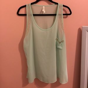 Sea green shirt with gold jewels