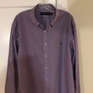 Ralph Lauren XL Purple/White Stripe Button Down