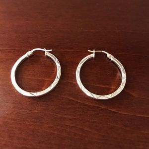 Never Worn Sterling Silver Hoops