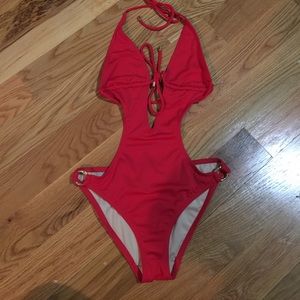 Victoria's Secret red one piece bathing suit