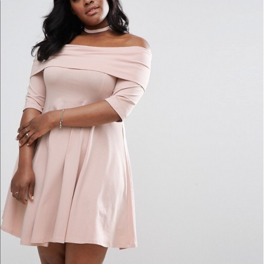 ASOS Curve Pink off the shoulder dress* ON HOLD *