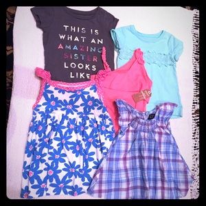 LOT of 5 Toddler Girl Tops 24 mon & 2T