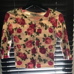 Vintage Forever 21 floral cardigan