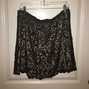 Black and cream lace skirt