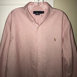 Ralph Lauren Pink & White Stripe Classic Fit