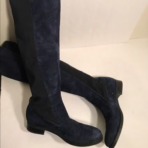 Audrey Brooke Tamela size 8 boot navy suede knee