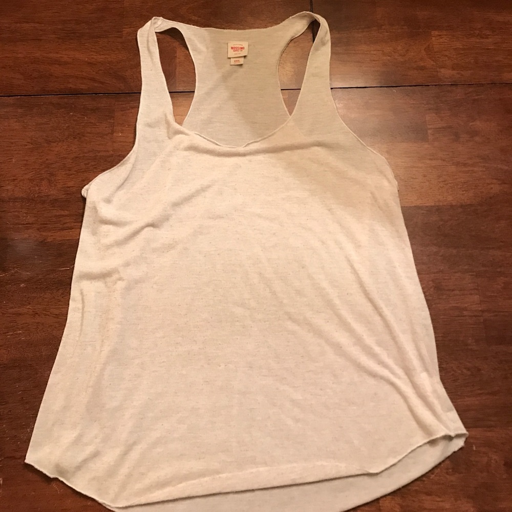Cream color razorback tank top