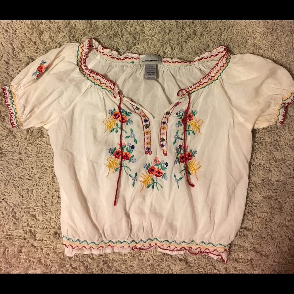 Floral Embroidered Crop Top