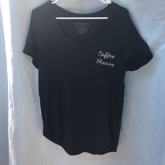 Black "Coffee Please" Tee - Picture 2 of 3