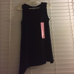 Black Asymmetrical Tank Top