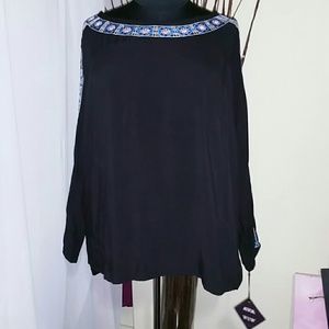 Black Embroidered Top