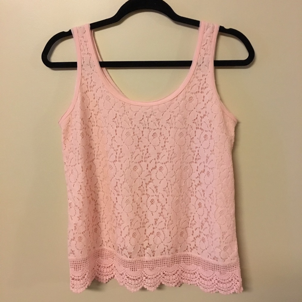 Light Pink Lace Overlay Tank