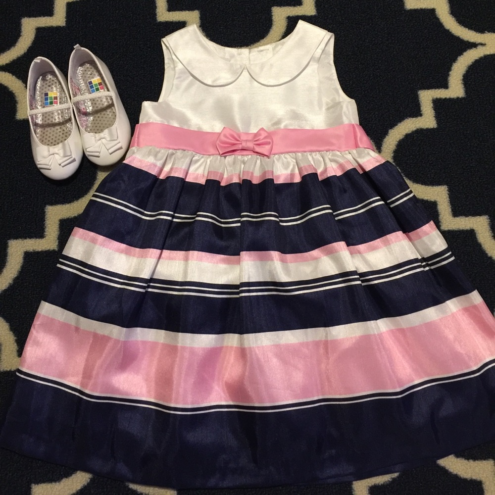 Gorgeous blue, pink and white little girl dress