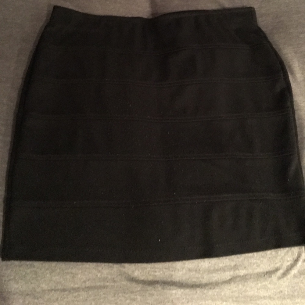 Plus size black mini skirt