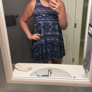f21 aztec flared dress
