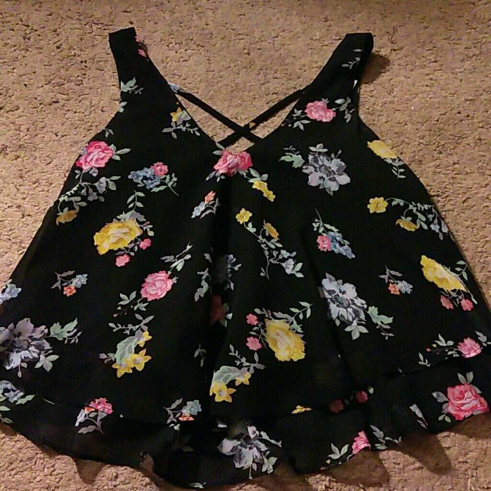 Flower printed crop top