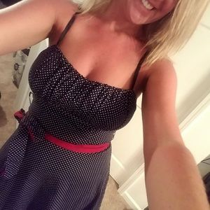 Fit and flare polka dotted dress