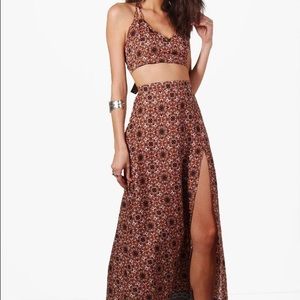 Two piece woven maxi