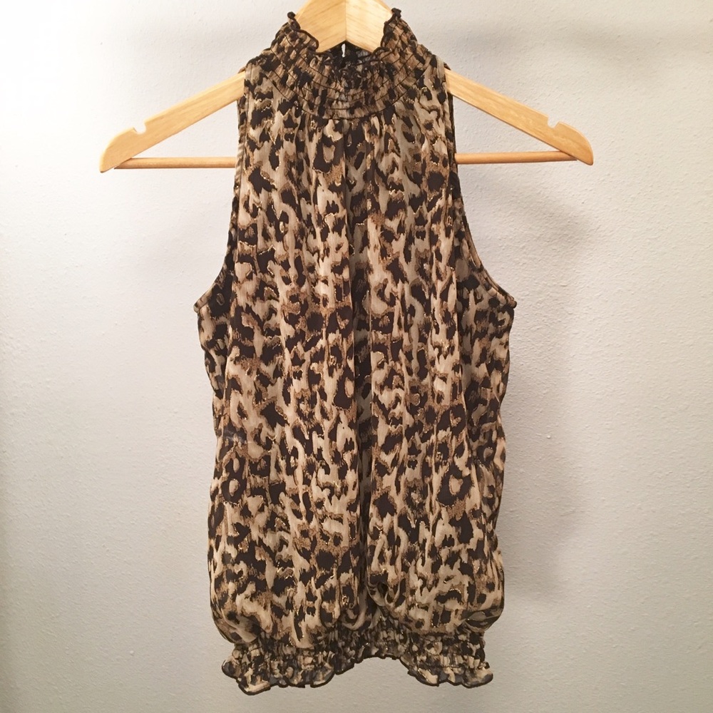 Sleeveless Leopard Style Blouse 🐾🐆