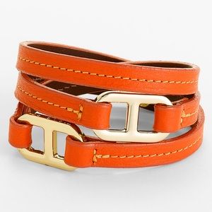 Tory Burch Plato Leather Wrap Bracelet