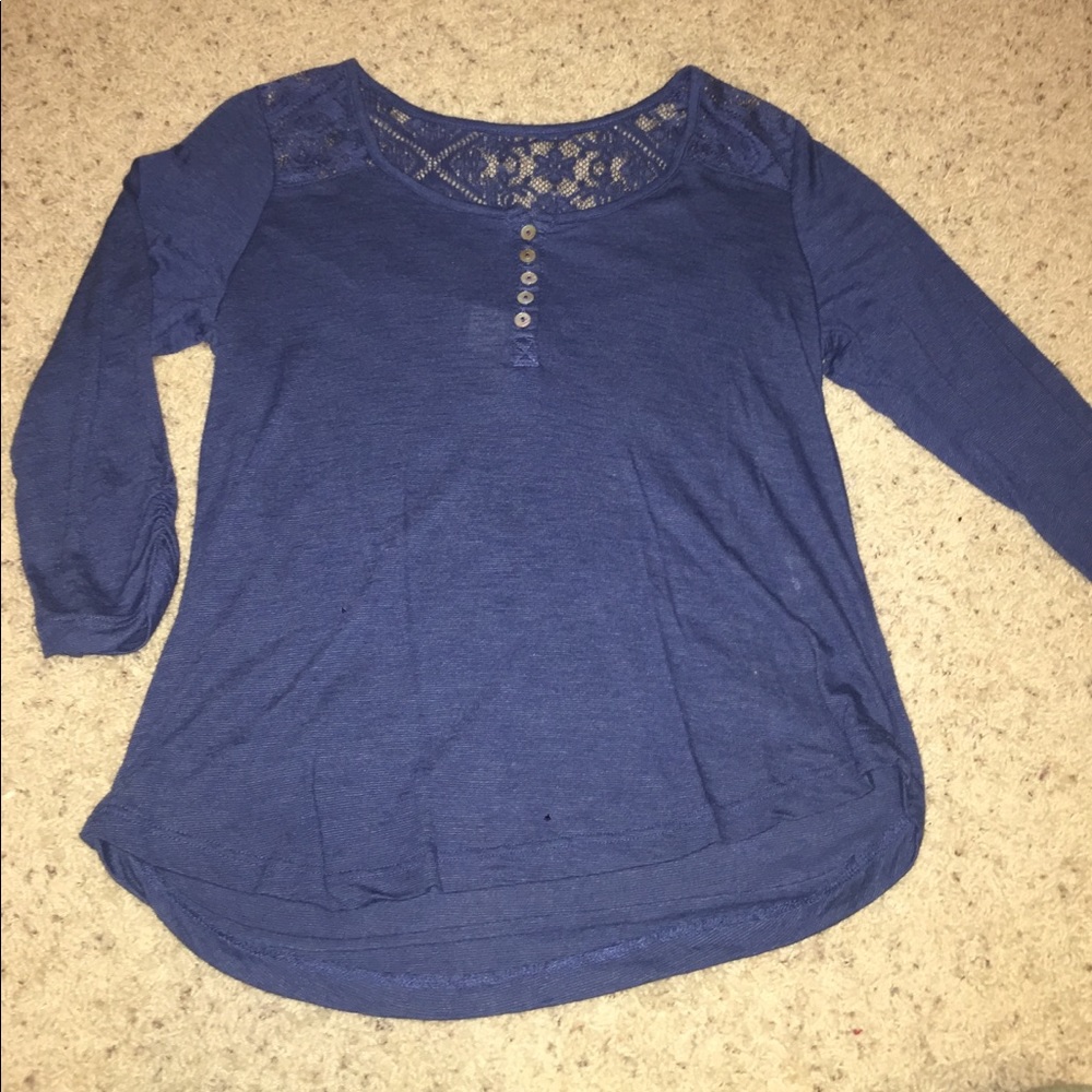 Navy Blue Top with Lace back