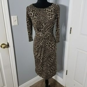 New Directions leopard print dress