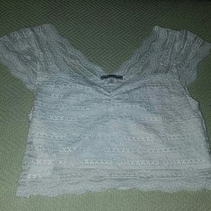 Charlotte russe white lace crop top