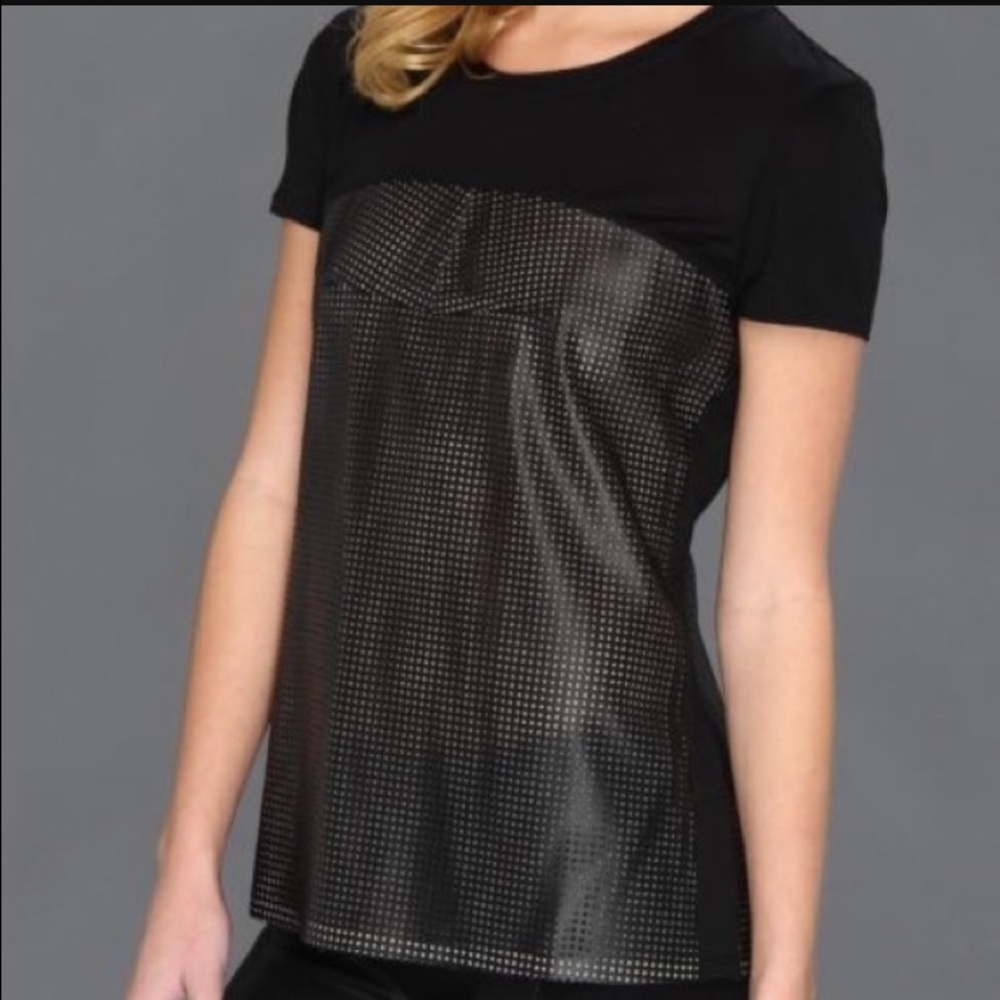 Bcbg perforated leather top.