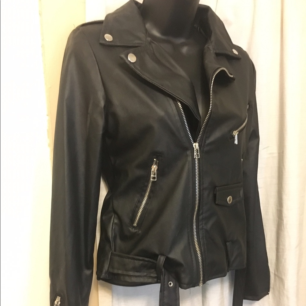 Faux leather black Moto jacket