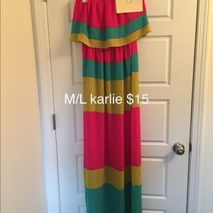 Strapless color block dress