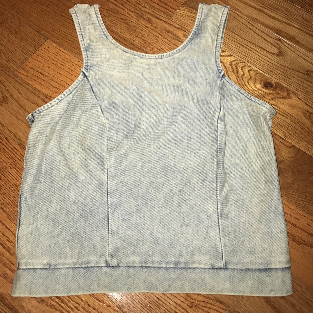 Lucy Paris denim crop top.