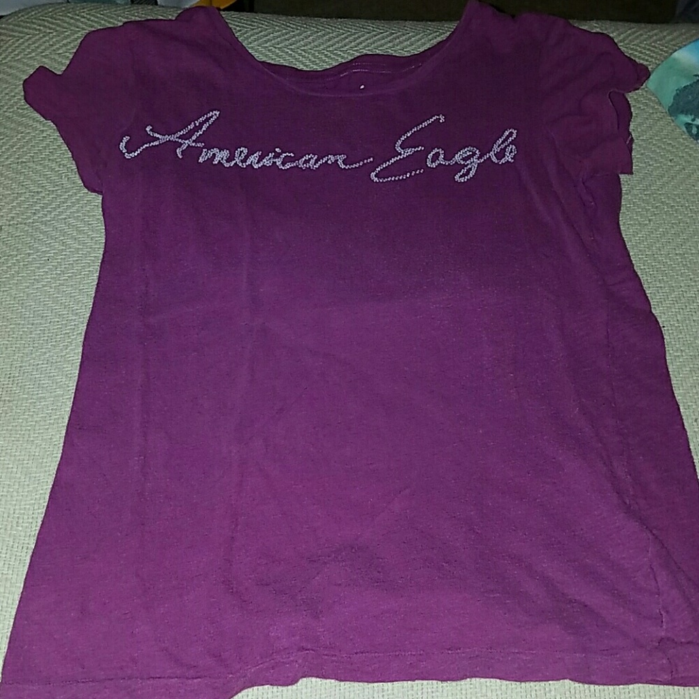 American Eagle beaded purple tshirt