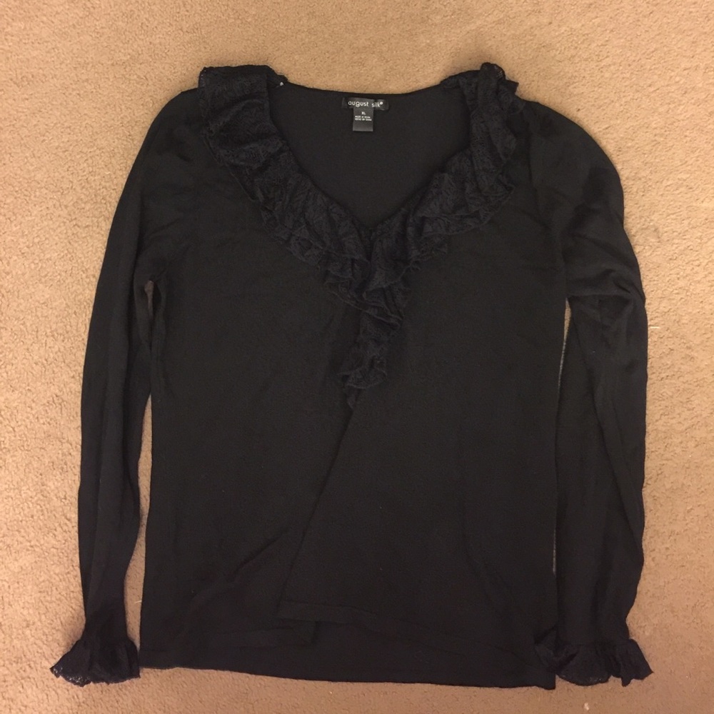 August Silk Black XL Blouse