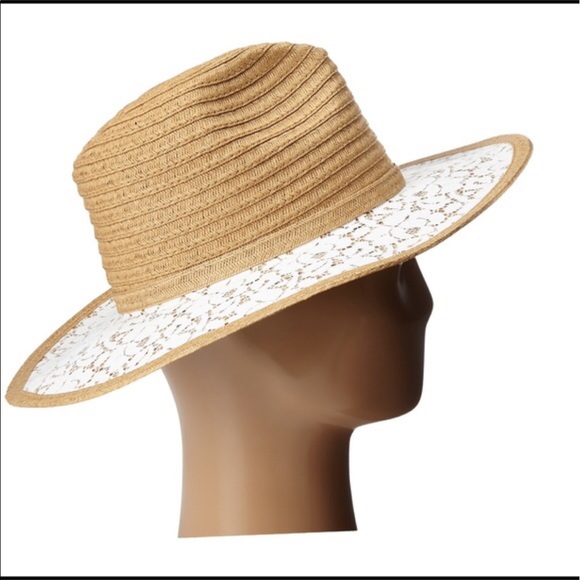 BCBG Lace Wide Brim Straw Hat - Picture 3 of 4
