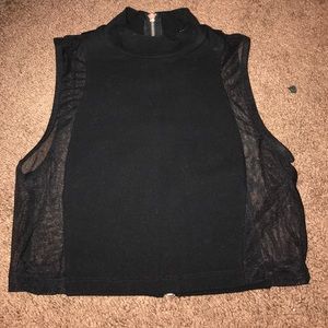 Black casual crop top
