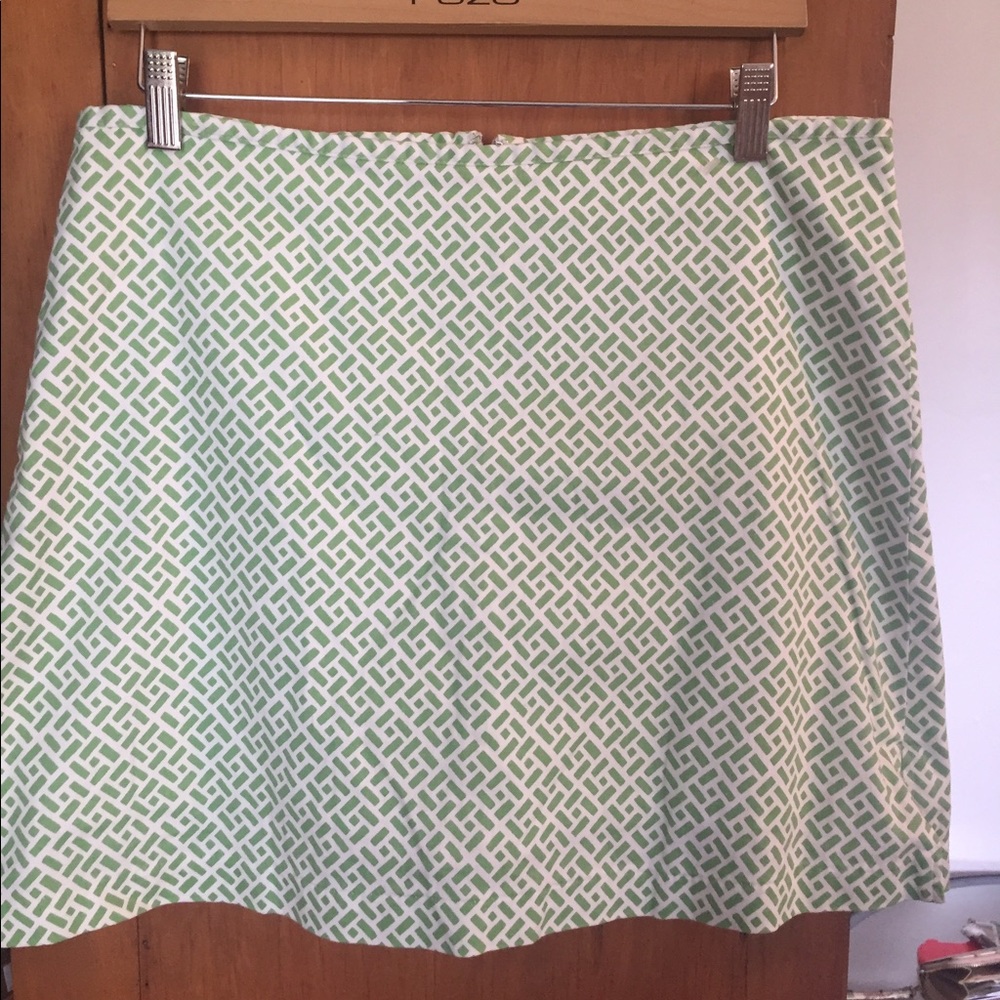 Skort mini size 12 white and green