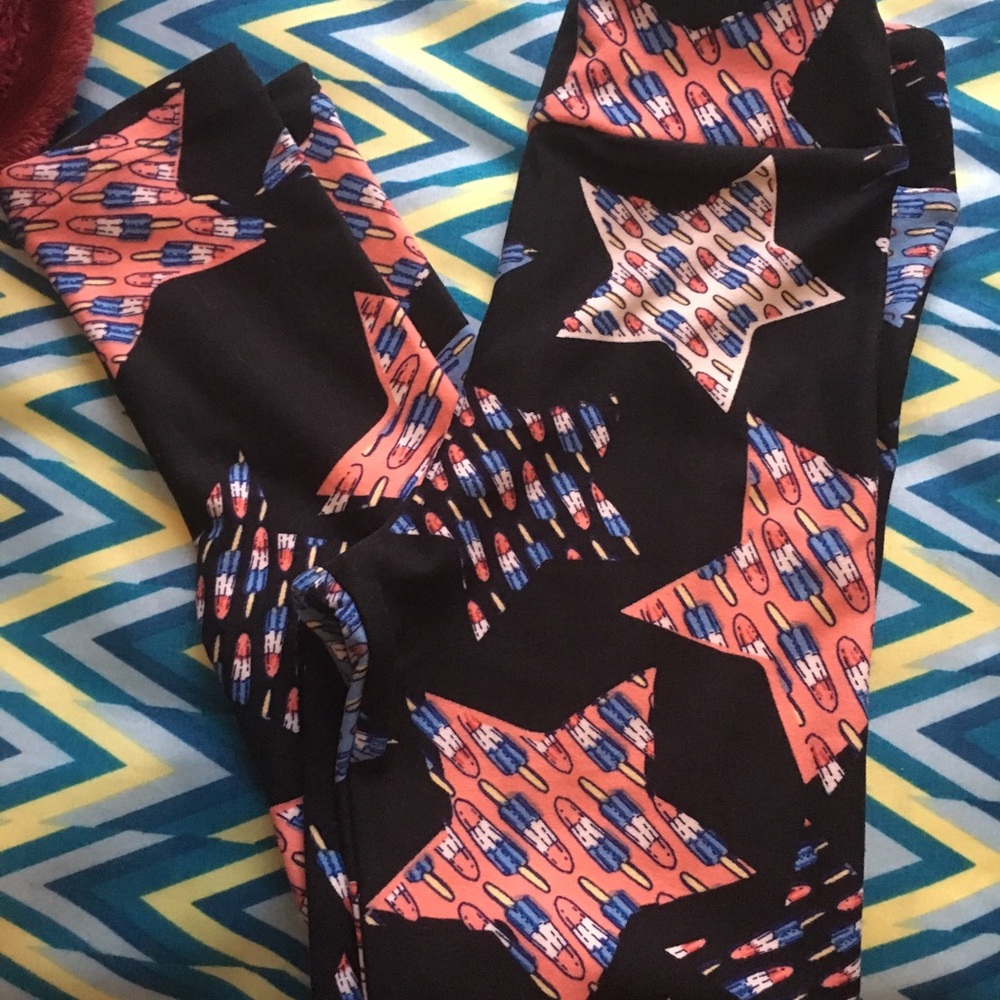 Lularoe bomb pop kids leggings Americana