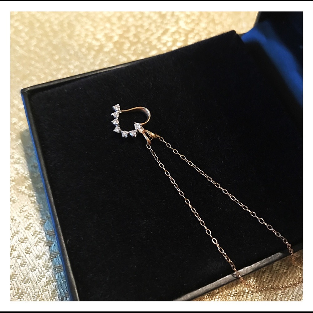 ❤️ 7  Diamonds Heart 14K Solid Gold❤️ - Picture 2 of 11