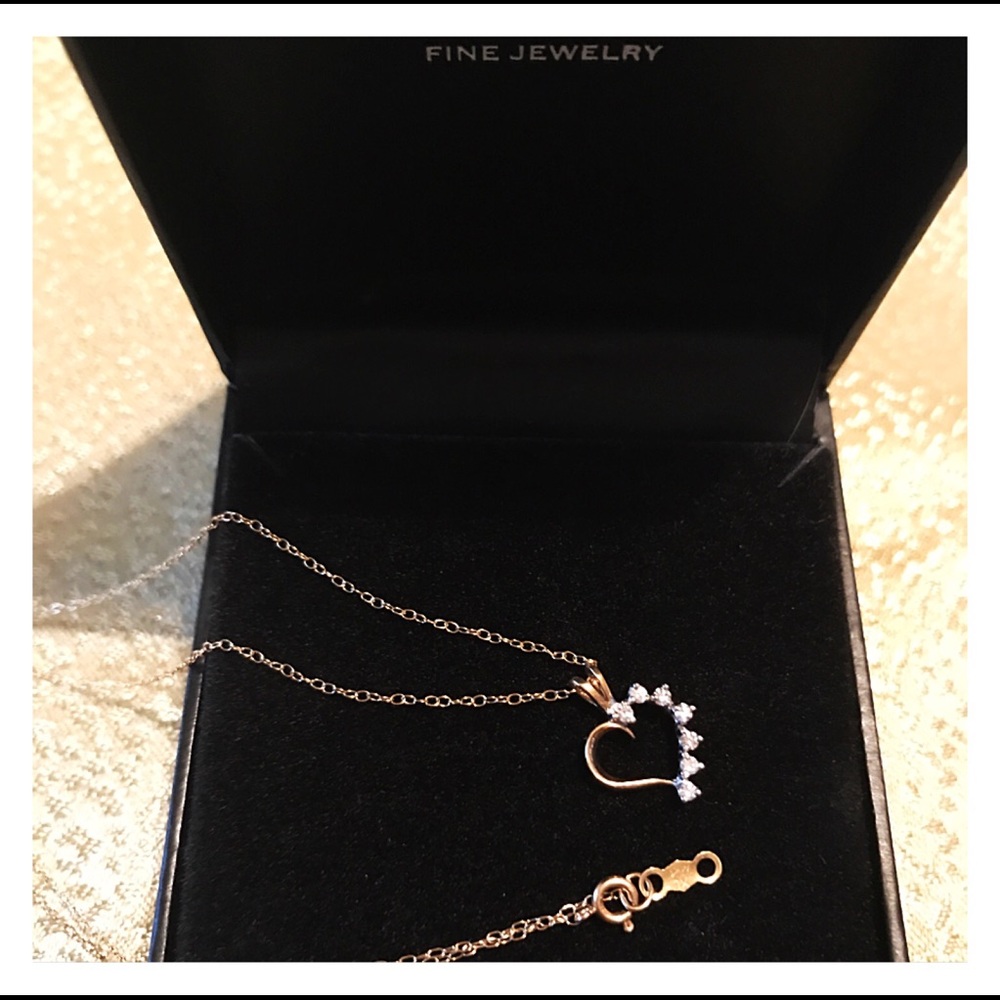 ❤️ 7  Diamonds Heart 14K Solid Gold❤️ - Picture 5 of 11