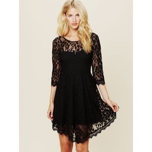 Free People Floral Lace Mesh Dress