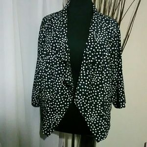 Black and White Polka Dot Crop Blazer